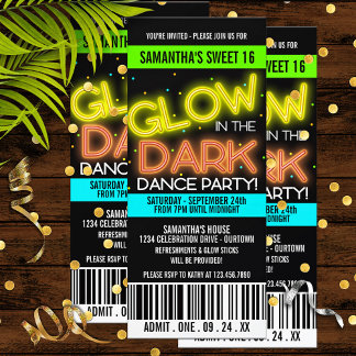 Convites Brilho no Dark Sweet 16 Party