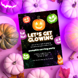 Convites Brilho no neon escuro chamado Pumpkin Carving Part