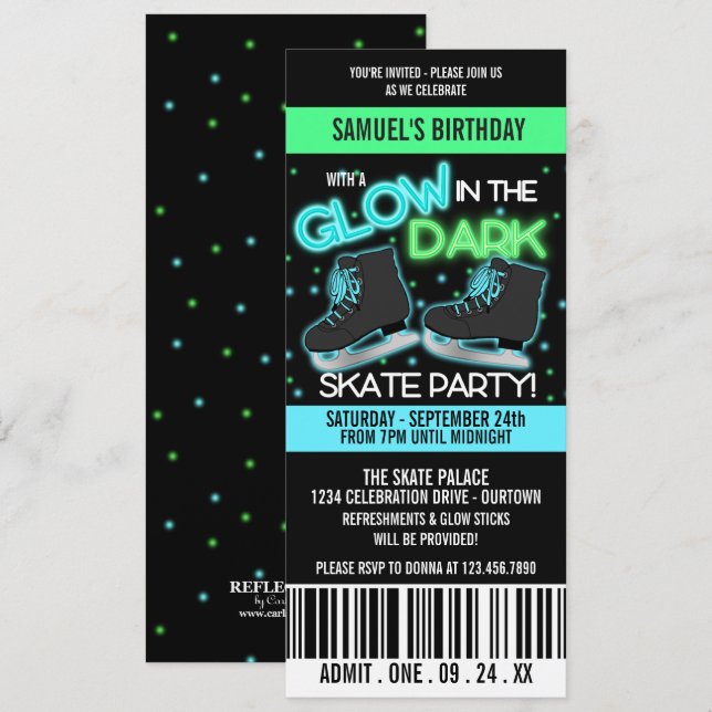 Convites Brilho no Partido Escuro do Gelo (Frente/Verso)