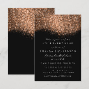 Convites Brilho Rosa Dourado Cobre Preto Branco Elegante