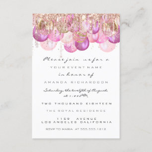Convites Brilho Rosa Drips Rose Gold Doce 16º Casamento
