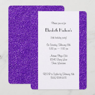 Convites Brilho Roxo, Brilhante, Fundo Glitter
