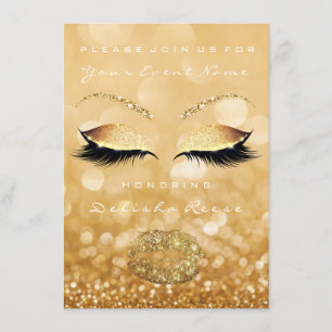 Convites Brilho Sparkly Dourado do doce do chá de panela