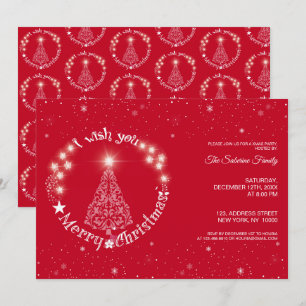 Convites Brilho Vermelho, Desejo a você Árvore de Natal Fel