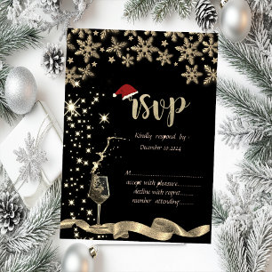 Convites Brilho,Vidro,Flocos de Neve RSVP de Natal