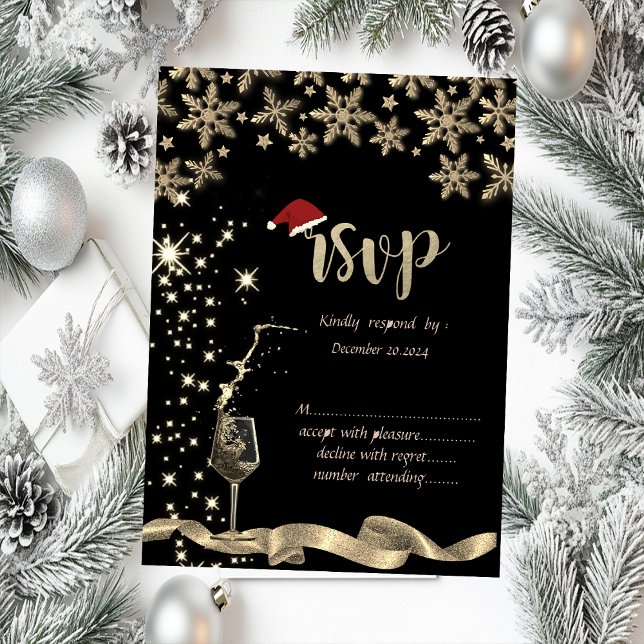 Convites Brilho,Vidro,Flocos de Neve RSVP de Natal (Criador carregado)