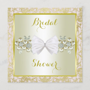 Convites Brilhos Dourados, gemas do diamante & chá de