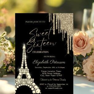 Convites Brilhos Gotejantes, Diamantes da Torre Eiffel Doce