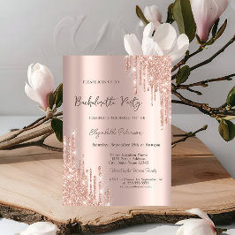 Convites Brilhos Modernos Dourado Rosa Festa de Despedida d