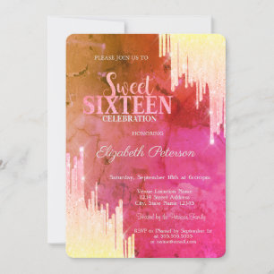 Convites Brilhos na Moda Efeito Ombre Sweet 16
