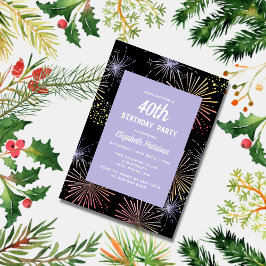 Convites Brincadeira Colorida Moderna Fogos de Artifício Ne