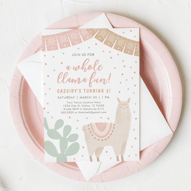 Convites Brincadeira de Llama Alpaca Rapariga Inteira (Criador carregado)