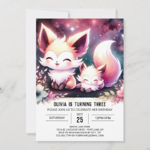 Convites Brincadeira Elegante Fox Birthday