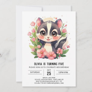 Convites Brincadeira Elegante Skunk Birthday