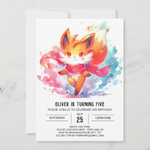Convites Brincadeira Moderna Fox Birthday