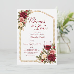 Convites Brinde ao Amor Vinho Tinto Chuveiro de Noiva