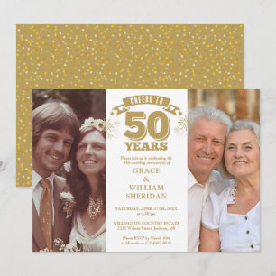 Convites Brinde aos 50 anos de aniversário de casamento 2 f