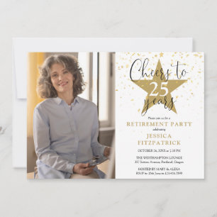 Convites Brinde às Estrelas Douradas Foto Festa de Aposenta