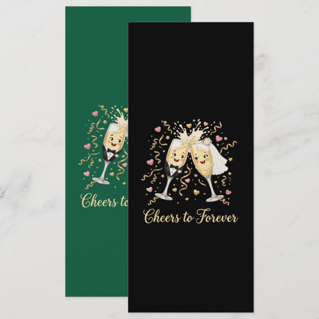 Convites Brinde de Celebração de Casamento (Frente/Verso)