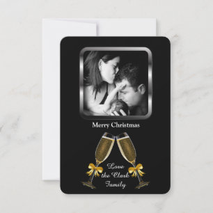 Convites Brinde de Champanhe Elegante Foto Personalizada
