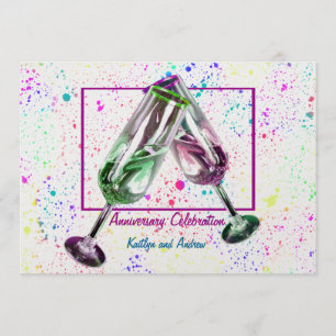 Convites Brinde de Champanhe/ Festa de Aniversário