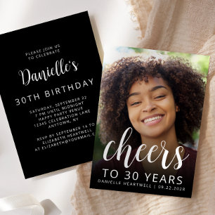 Convites Brinde de Foto Personalizada Aniversário de 30 Ano