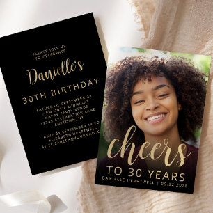 Convites Brinde de Foto Personalizada Aniversário de 30 Ano