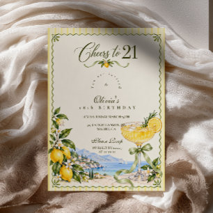 Convites Brinde de Lemon Spritz para os 21 anos