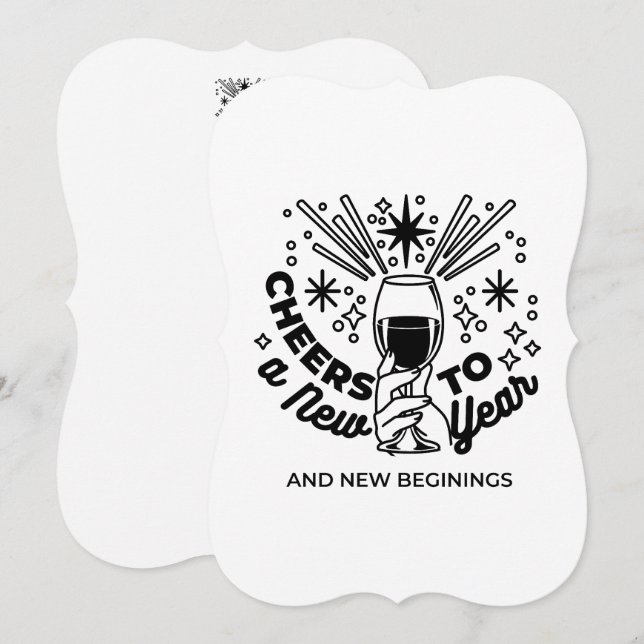 Convites Brinde para uma Celebração do Ano Novo Design (Frente/Verso)