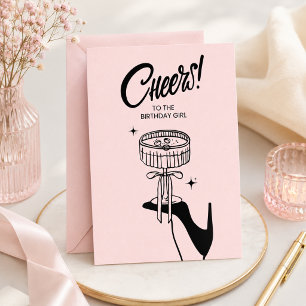 Convites Brinde Retro para a Garota da Festa de Aniversário