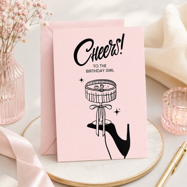Convites Brinde Retro para a Garota da Festa de Aniversário (Criador carregado)