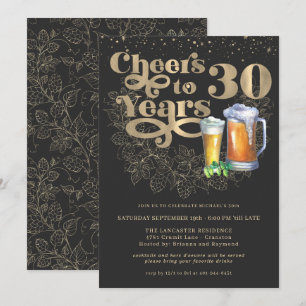Convites Brindemos aos 30 Anos Festa de Aniversário de Ma