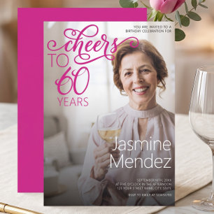 Convites Brindemos aos 60 Anos Sobreposição de Foto Anivers