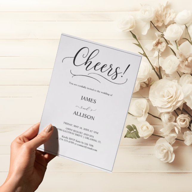 Convites Brindes ao Eterno Minimalista Elegante Simples (Criador carregado)