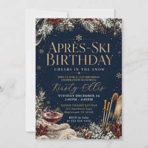 Convites Brindes de Après-Ski na neve 21º aniversário