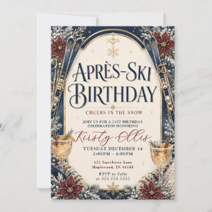 Convites Brindes de Après-Ski na neve de 21 anos