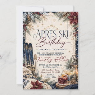 Convites Brindes de Après-Ski na neve de 21 anos