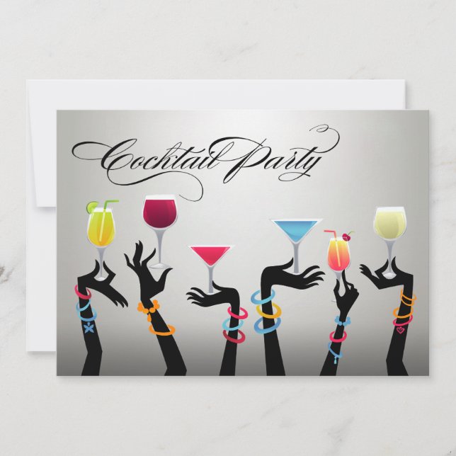 Convites Brindes na Festa de Cocktail de Feriado! (Frente)