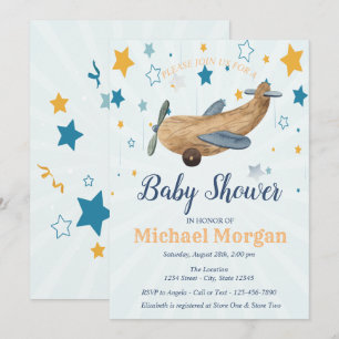 Convites Brinquedo de Avião, Chuvinha de Estrelas Baby Show