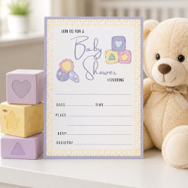 Convites Brinquedos Coloridos para Bebês | Preenchimento do