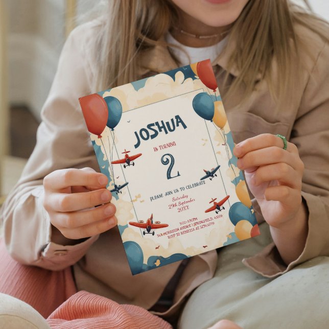 Convites Brinquedos Planes e Aniversário de criança de Balõ (Criador carregado)