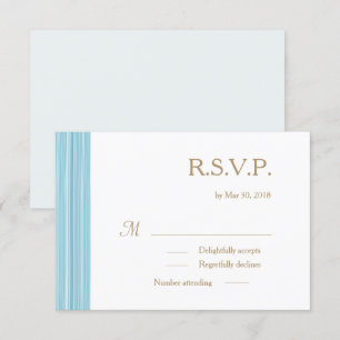 Convites Brisas sutis brancas azuis claras RSVP de casament