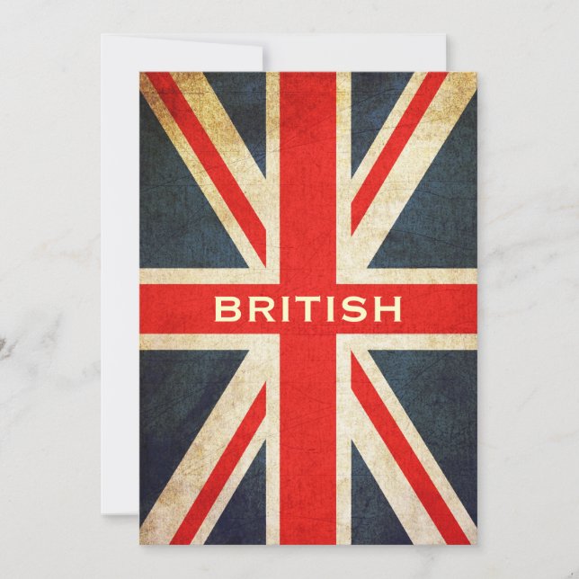Convites British Grunge Union Jack Invitation (Vertical) (Frente)