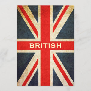 Convites British Grunge Union Jack Invitation (Vertical)