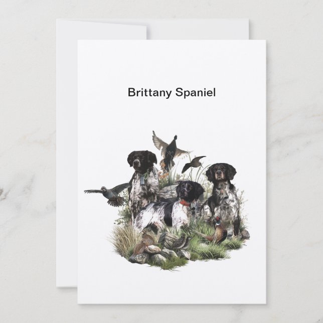 Convites Brittany Spaniel, Paixão por Aves (Frente)