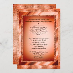 Convites Bronze Orange Multi-Padrado casamento elegante