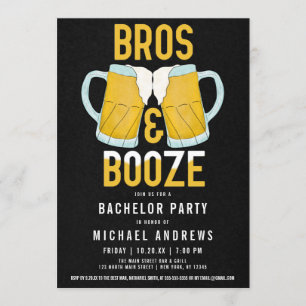 Convites Bros e Booze Manly Beer Caneca de cerveja Bachelor