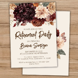 Convites Brown Beige Ivory Flowers Partido da Reforma Flora