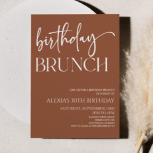 Convites Brown Boho Bohemian - Festa de Brunch Minimista de