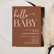 Brown Boho Bohemian Hello Chá de fraldas